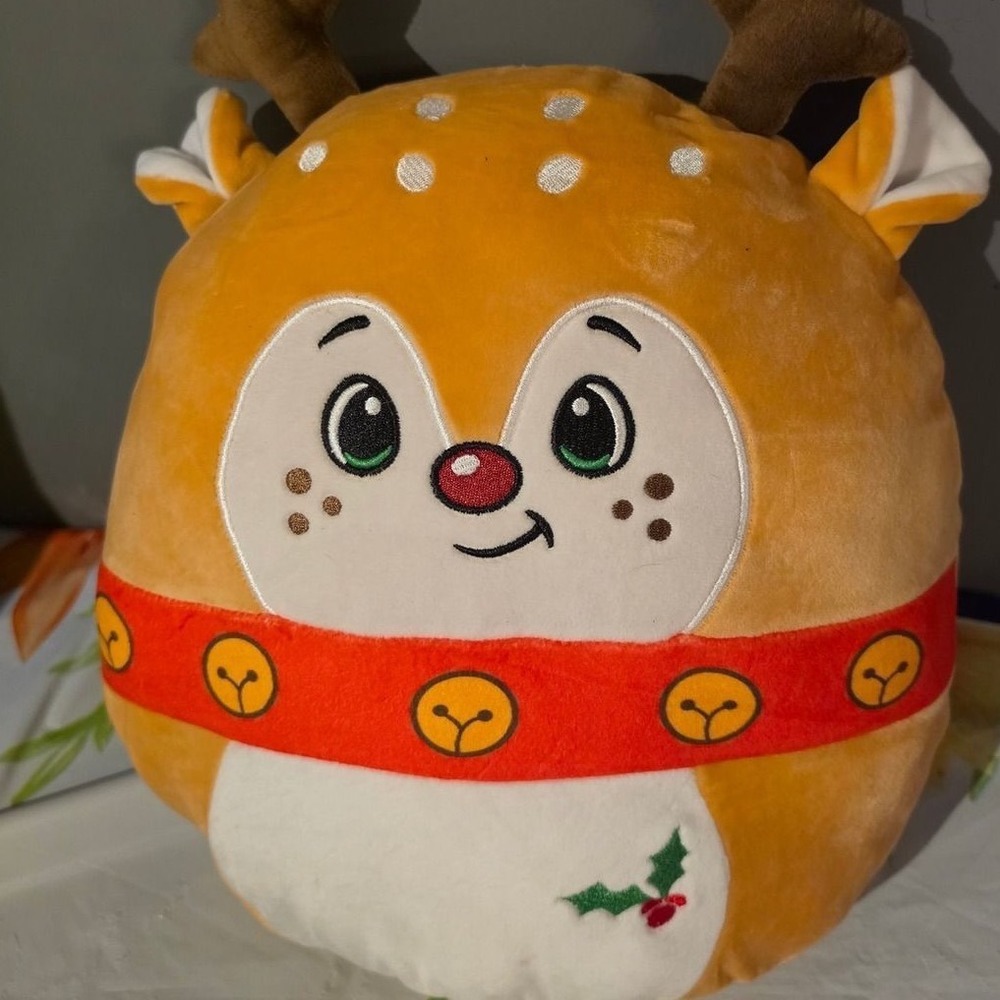 Teddy Mountain Christmas Reindeer Plush Orange Holiday Deer Stuffed Animal